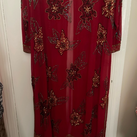 Midnight Velvet Red Embroidered Kimono Women’s 1X new with tags - Picture 6 of 7